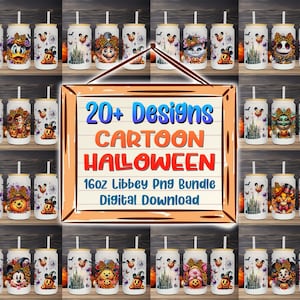 20+ Halloween Vibes 16oz Libbey Glass Can Png, Cartoon Characters Tumbler Png, Halloween Libbey Glass Can Png, Cartoon Movies Wrap Png
