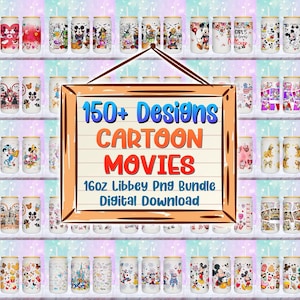 150+ Cartoon Movies 16oz Libbey Glass Can Png, Cartoon Characters Tumbler Png, Cartoon Libbey Glass Can Png, Cartoon Wrap Png, Cartoon Png