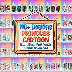 110+ Principesse Cartoon 16oz Libbey Glass Can Png, Tumbler con personaggi di Principesse Png, Lattina di vetro Libbey con film di Principesse Png, Princess Wrap Png
