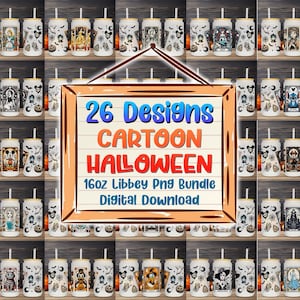 26 Halloween Vibes 16oz Libbey glazen blikje png, Cartoon figuren tumbler png, Halloween Libbey glazen blikje png, Cartoon films wrap png