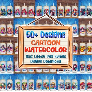 50+ Cartoon Colorful 16oz Libbey Glass Can Png, Cartoon Watercolor Tumbler Png, Cartoon Libbey Wrap Png, Cartoon Movies Png, Commercial Use