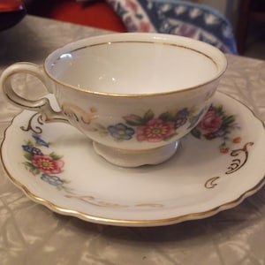 Occupied Japan Floral Tea Cup and Saucer Set