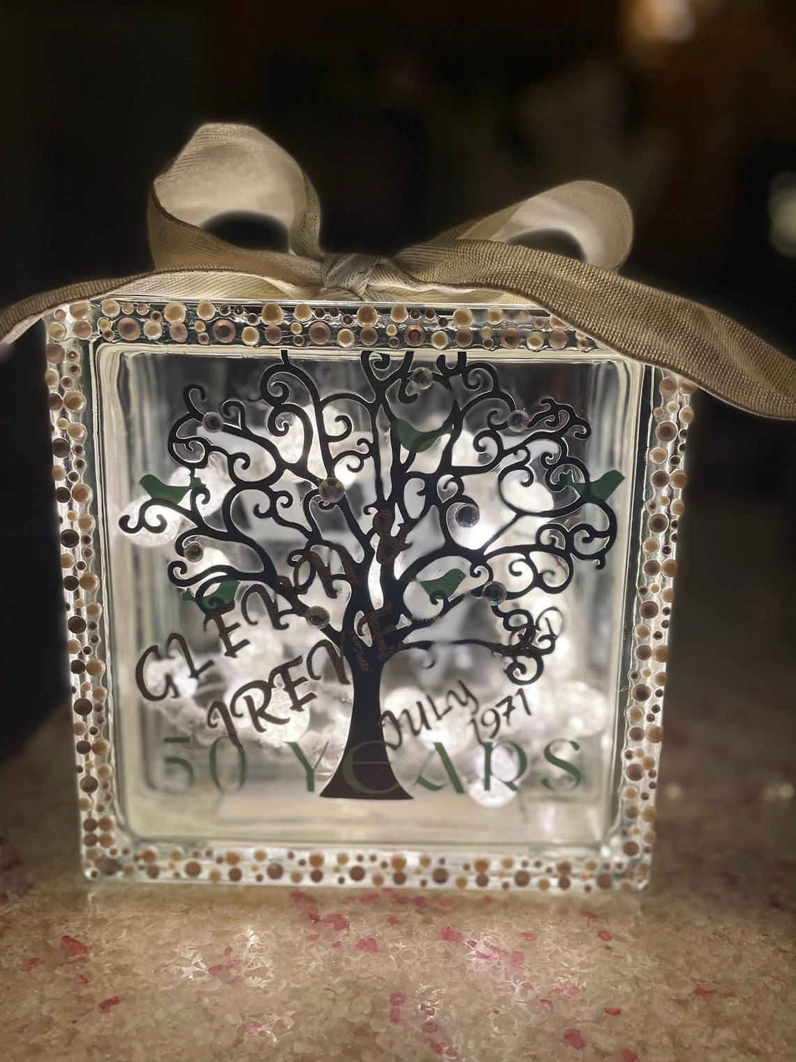 Personalized lighted glass blocks Etsy