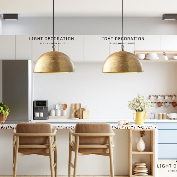 Hammered Metal Pendant Light Etsy