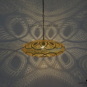 Moroccan Hanging Pendant Light, Moroccan lamp, Brass Ceiling Light Fixture.