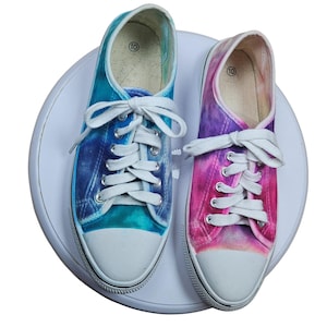 NEU Bunt Gefärbt Sneakers Grösse 10 Blau Pink Lila Damen 10 ea Schuh versch