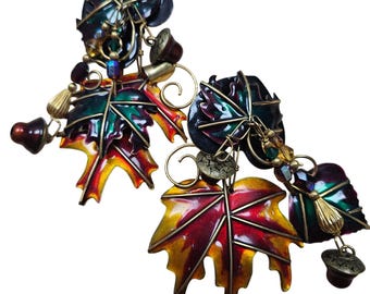 1993 NWT Lunch at the Ritz  on Menu Card Clip-On Statement Earrings