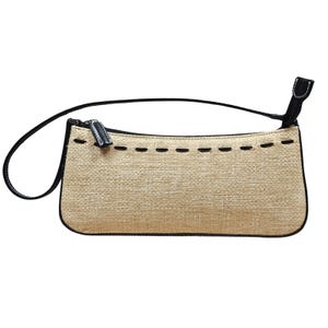 Vintage Kate Spade New York Rafia Straw Handbag Purse short shoulder bag