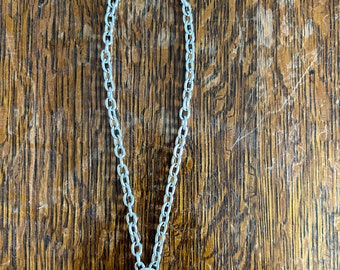 Vintage 925 Sterling Silver Chain Necklace with Heart Charm
