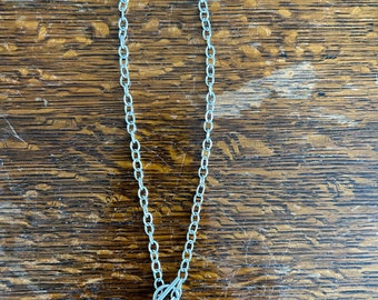 Vintage 925 Sterling Silver Chain Necklace with Heart Charm