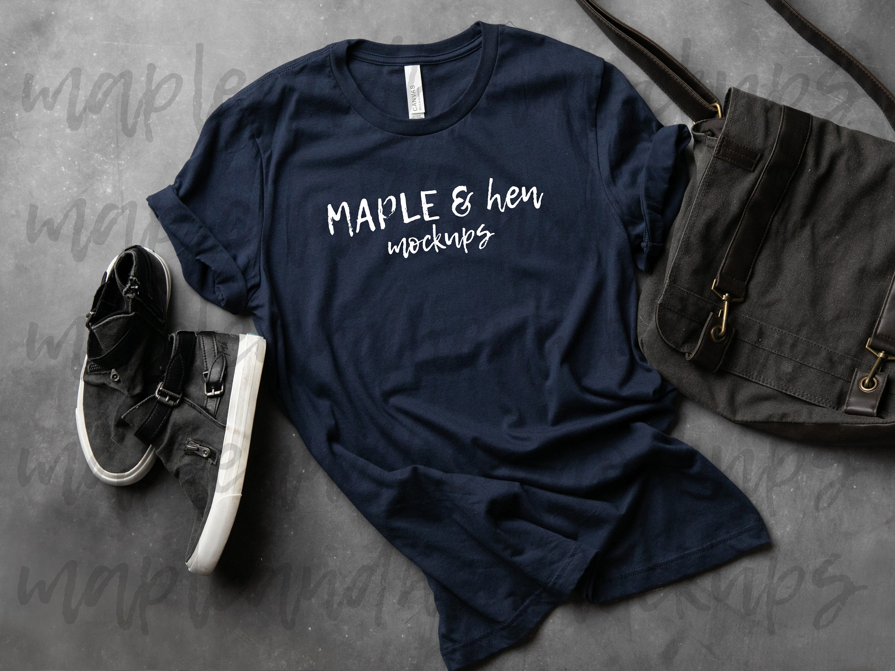 Download Bella Canvas Navy 3001 Shirt Mockup Blue Mockups Tshirt | Etsy