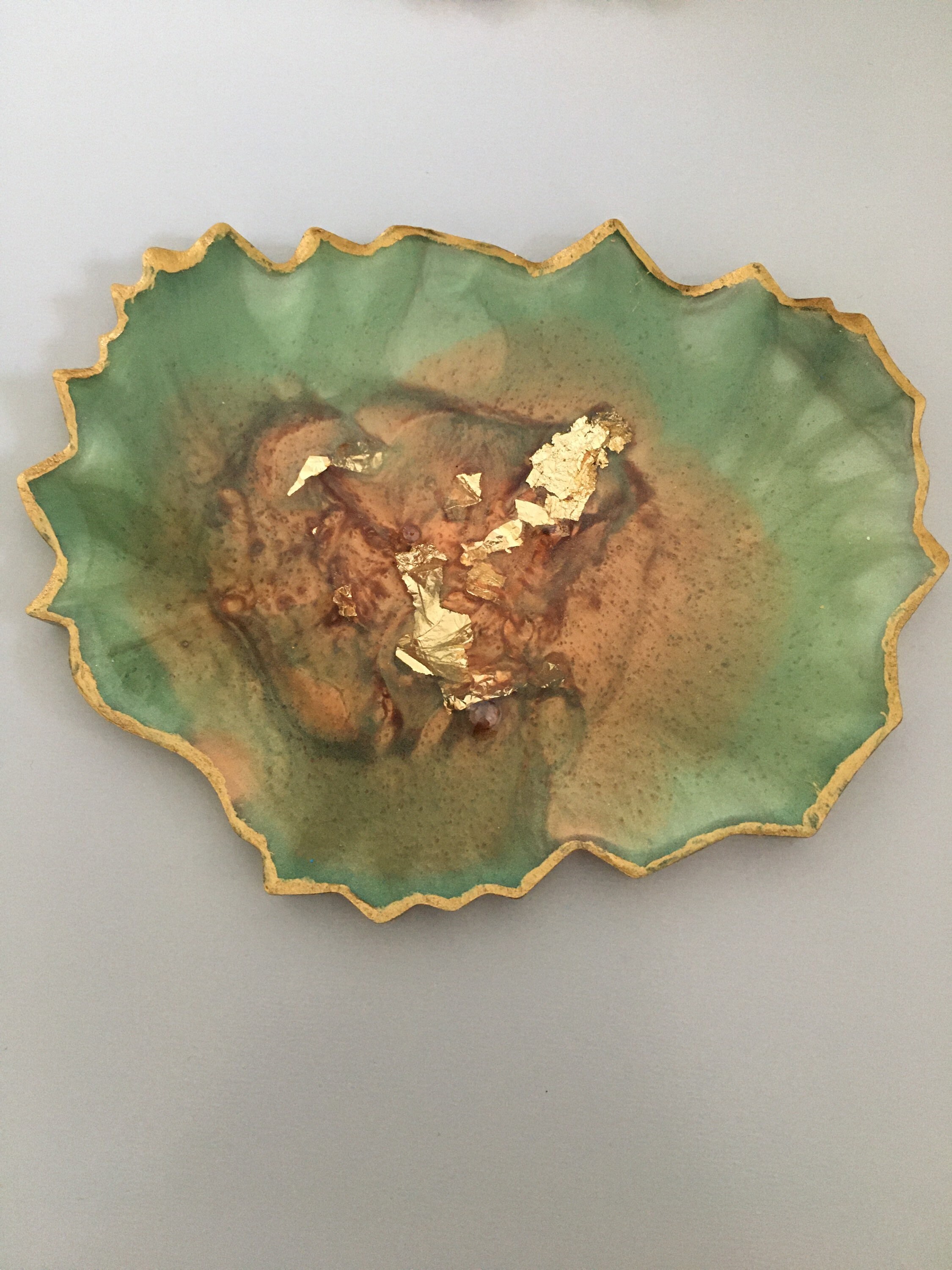 Green and Gold Coaster set Etsy