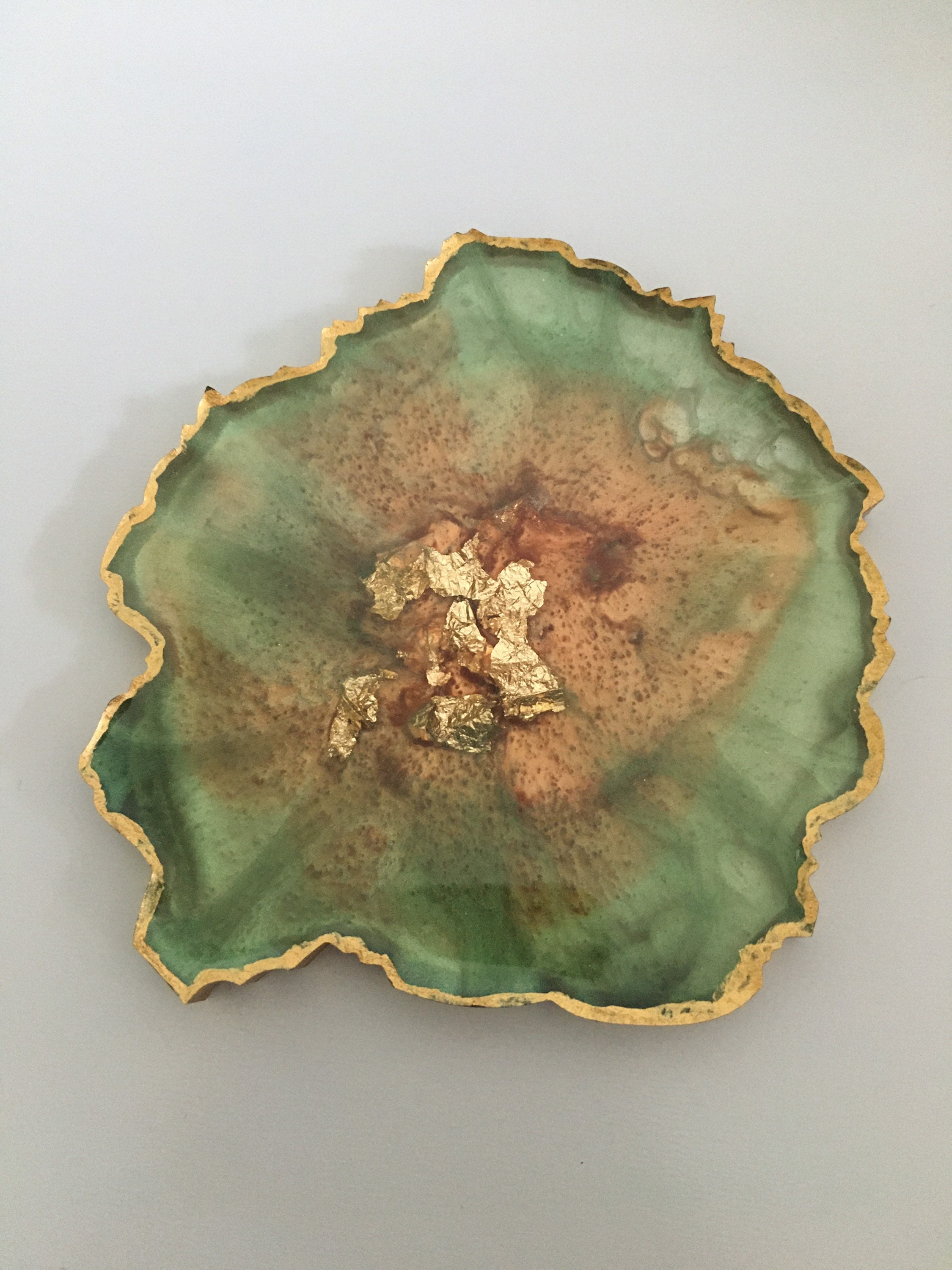 Green and Gold Coaster set Etsy