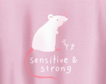 Sensitive and Strong - Cute Rat Unisex Sweatshirt Pastel Goth