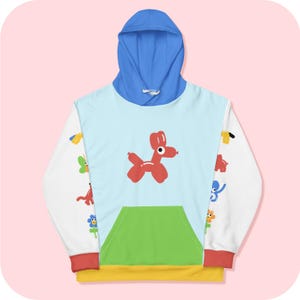 Balloon Dog Kidcore Primary Colorblock Unisex Hoodie