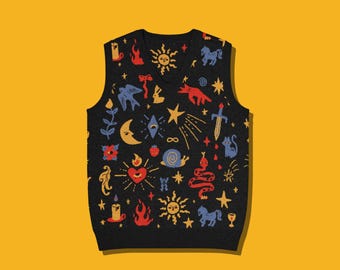 Medieval Magic Knit V-neck Vest