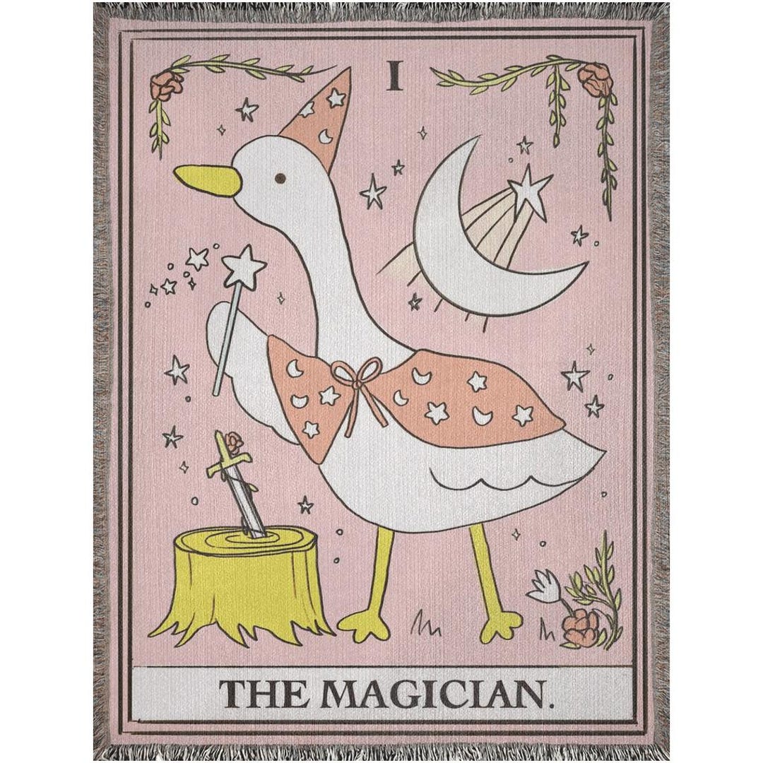 Goose Using Magic The Magician Goose Tarot Card Woven Blanket 60 X 80 - Etsy