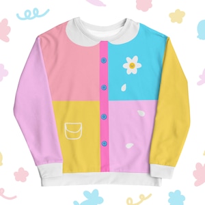 Pastel Colorblock Daisy - Clowncore Kidcore Kawaii Harajuku Unisex Sweatshirt 90s retro inspired