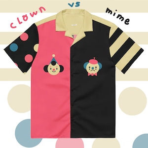 Clown vs Mime Clowncore Unisex button shirt