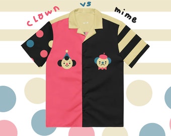 Clown vs Mime Clowncore Unisex button shirt