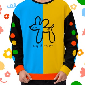 Balloon Dog - Keep it Up Pup Kidcore Clowncore Retro-Inspired Bold Unisex Sweatshirt
