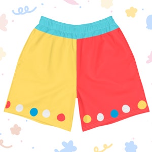 Big Top Circus Clowncore Shorts - Kidcore Men's Sized Colorblock Athletic Long Shorts