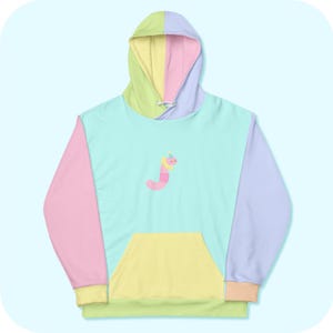 Clown Worm Pastel Colorblock Unisex Hoodie