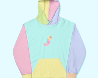 Clown Worm Pastel Colorblock Unisex Hoodie