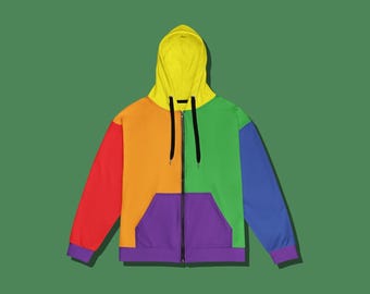 Old School Cool Kidcore Colorblock Unisex zip hoodie 2XS - 6XL