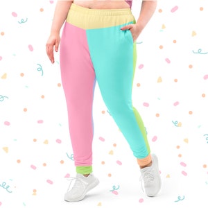 Pastel Colorblock Women's Sized Joggers