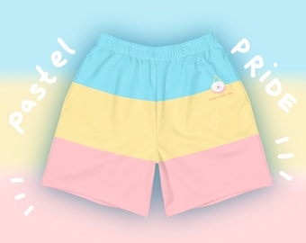 Pantalones cortos deportivos reciclados de talla masculina con el mensaje Have a Nice Day de Tiny Pastel Clown Pan Pride