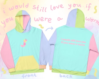 Clown Worm Pastel Colorblock Unisex Hoodie