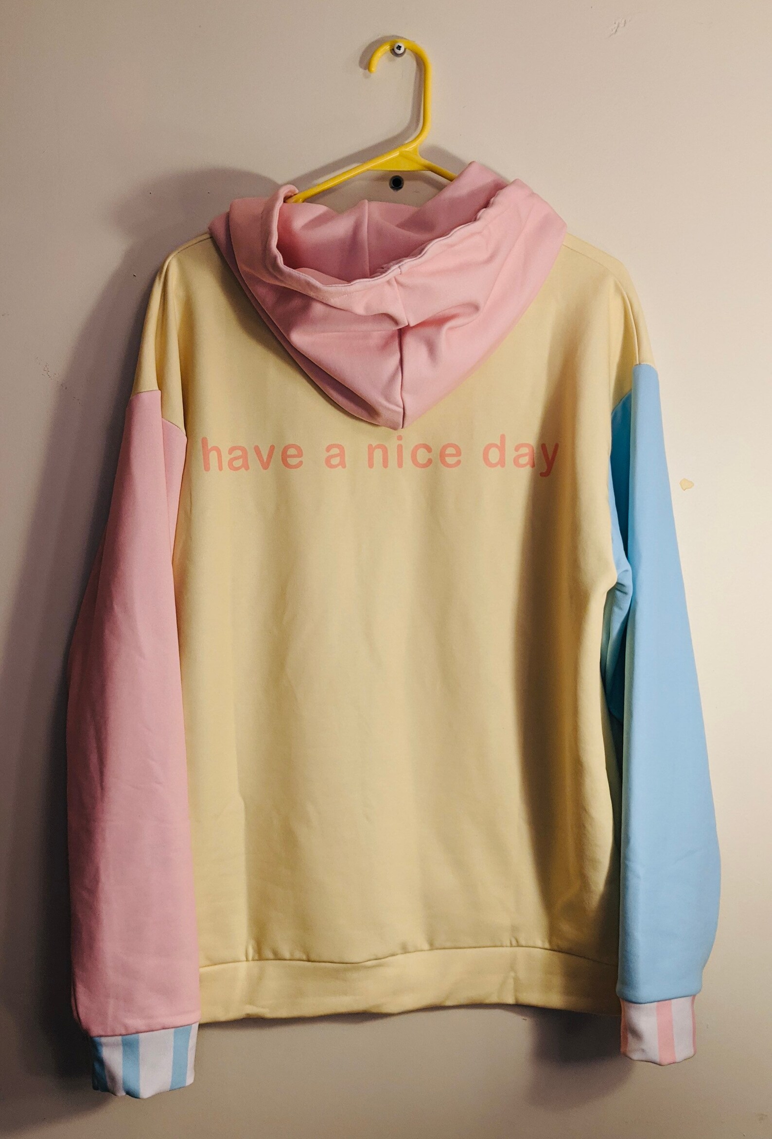 Pastel Colorblock Clown Hoodie Have a Nice Day Clowncore Etsy
