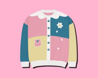 Daisy the Clown Relaxed fit knitted crew neck sweater | Clowncore Sweater