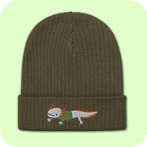 Axolotl Wearing a Sweater - Cute and Cozy Recycled cuffed beanie