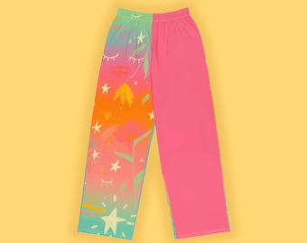 Colorful Cosmos unisex wide-leg pants