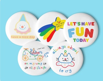 Kidcore and Clowncore Set of pin buttons