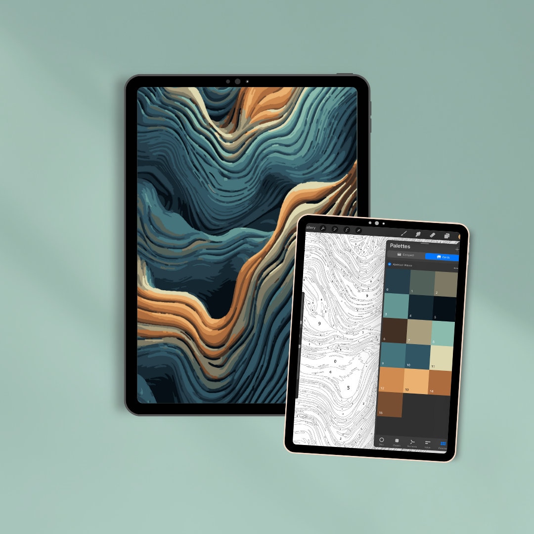Digital Paint by Number | Procreate Paint by Number | Abstract Paint by ...
