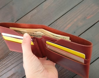 Personalized Leather Wallet: Handmade Minimalist Wallet