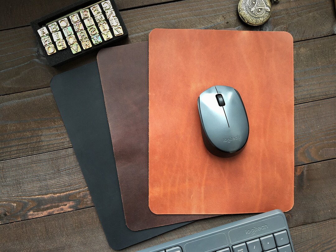Personalized Full Grain Leather Mousepad: Custom Office Desk Pad - Etsy