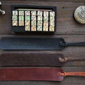 Personalized Real Leather Bookmarks | Free Monogram | Handmade Bookmark | For the Reader | Family Gift Ideas | Personalized Leather Bookmark