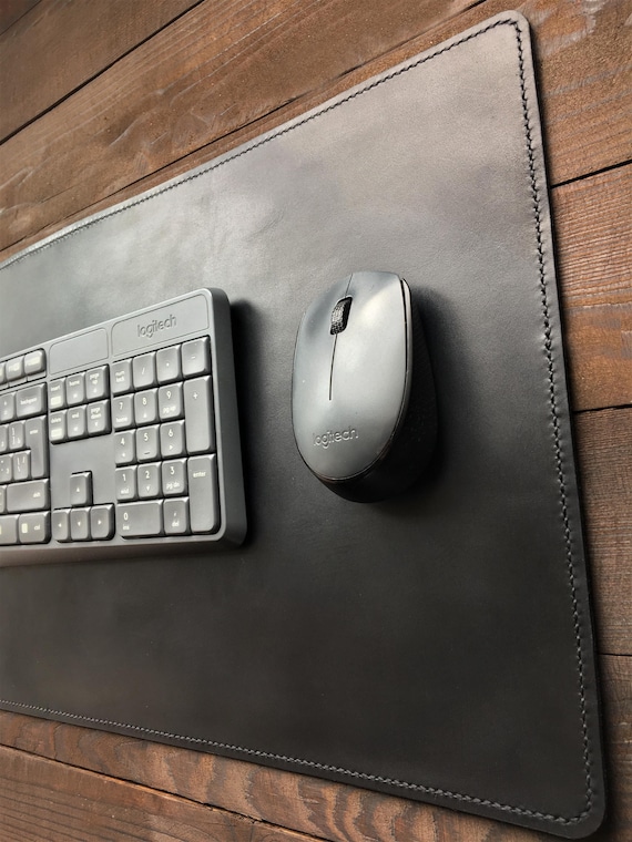 Stitched leather desk mat, various sizes and colors.