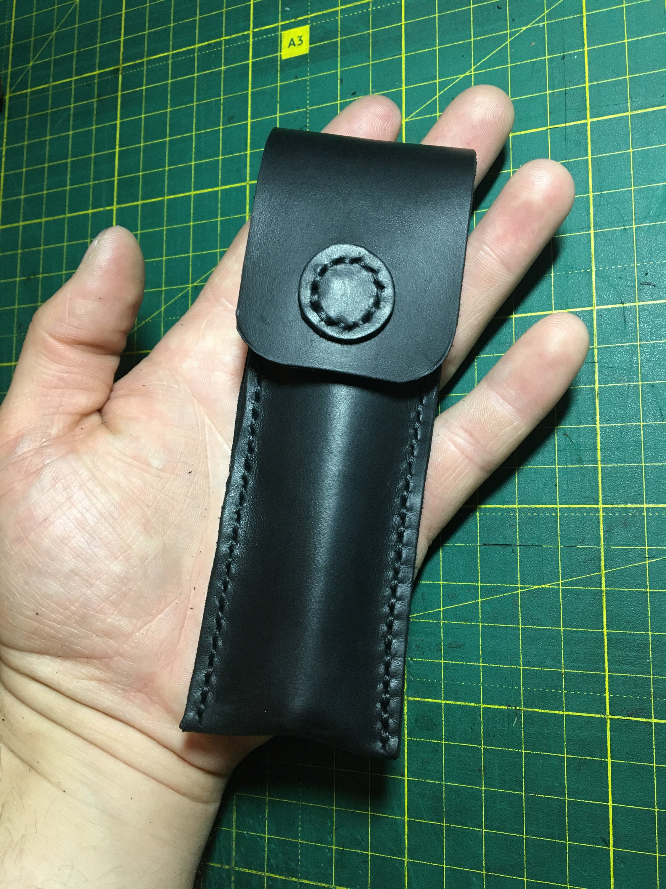 Leather case for Butterfly knife with two horizontal and Etsy