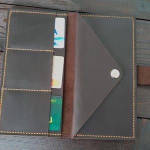 Billetera personalizada Billetera de viaje de piel Billetera de piel Billetera larga Billetera tarjetero Comprar billetera Billetera tarjetero Porta documentos de viaje.