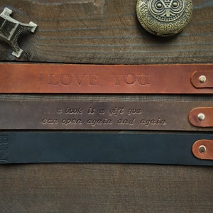 Leather Bookmark ,Bookmark ,Personalised Leather Bookmark, Custom Bookmark, Book accesories, Book Lover Gift, Leather Gift, Bookmark for Men