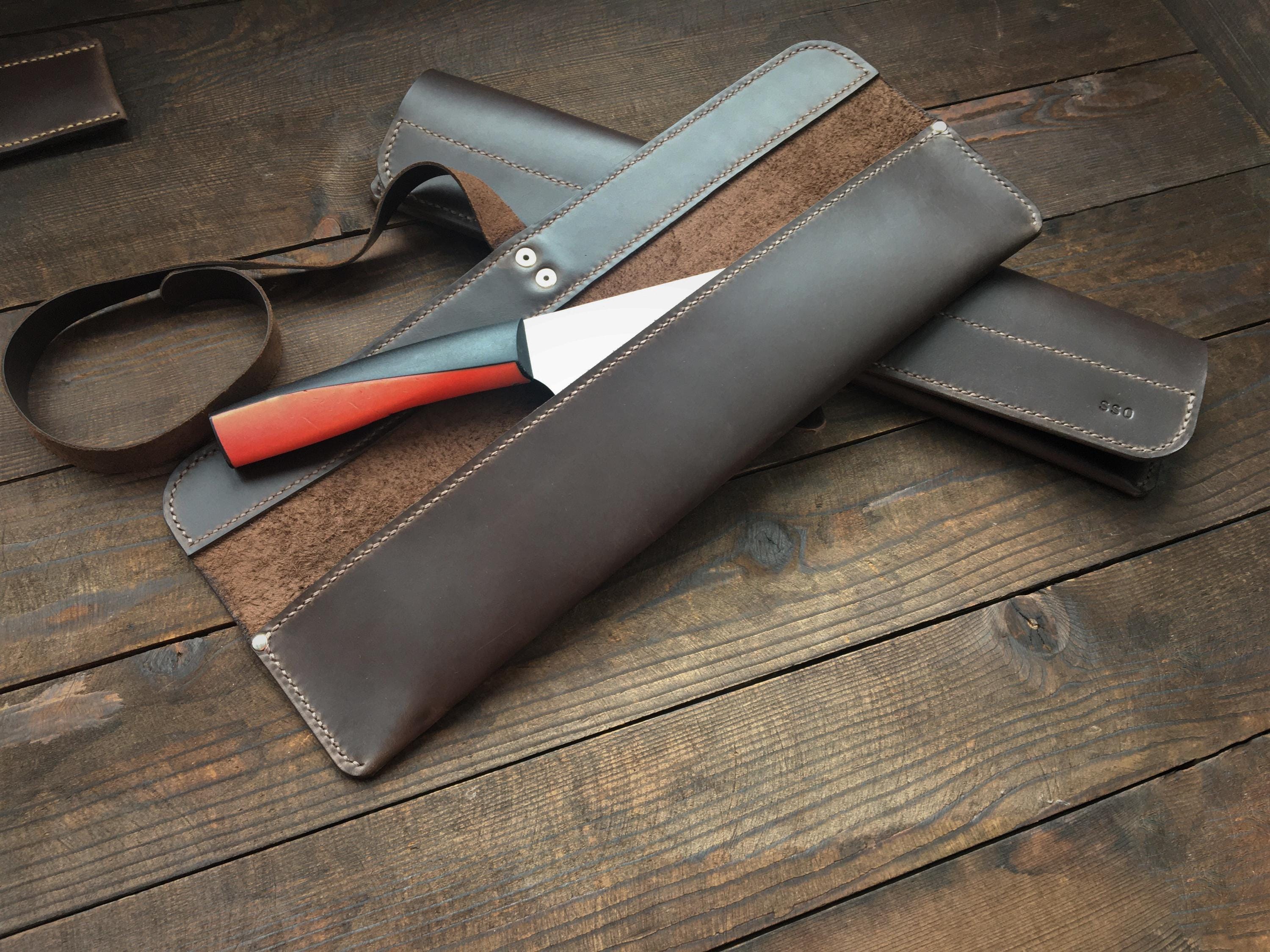 Rouleau à Aiguiser En Cuir Véritable - Pour Couteaux - Occasion