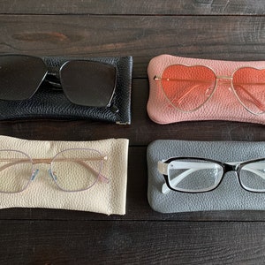 Étui à lunettes en cuir fait main : pochette à lunettes de soleil compressible