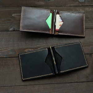 Vatertag, Geschenk für Papa, personalisierte Lederbrieftasche, Herrenbrieftasche personalisiert, Geldclips-Brieftasche, personalisiertes Jubiläumsgeschenk.