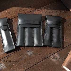 Fountain pen case, leather pen holder. Leather pen case is a perfect decision to keep your pens. Free personalization.