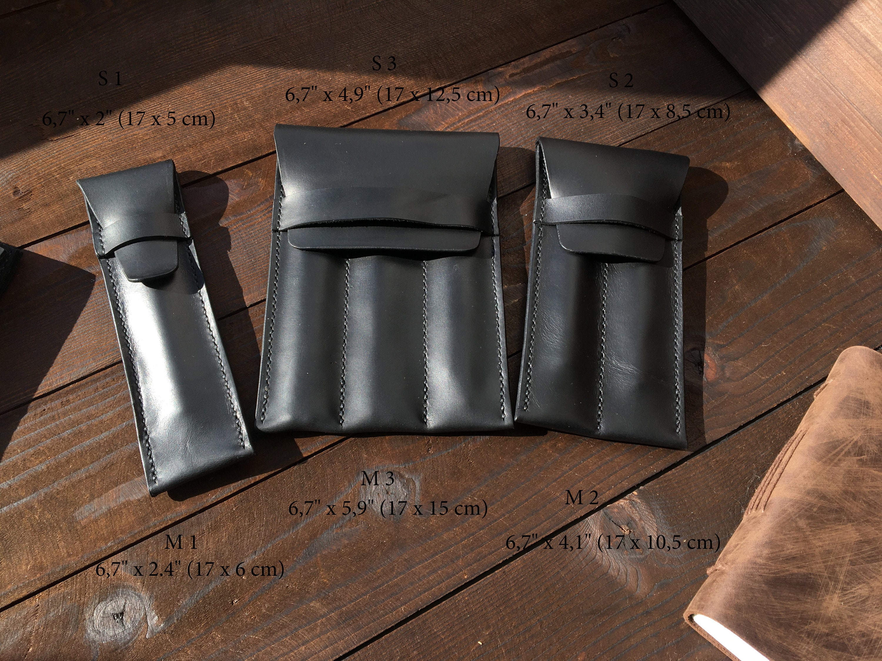 12 Slots Black/ Brown PU Leather Fountain Pen Case Organizer Bag